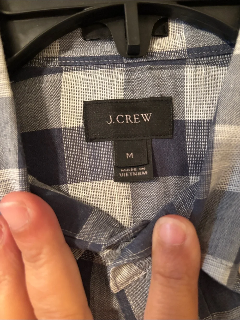 J. Crew Baird McNutt Irish Linen Slim Fit Blue/Gray Plaid Button-Down Shirt M